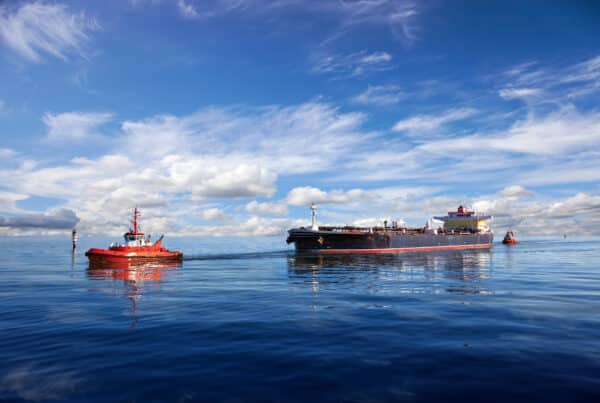 tanker ship tugged